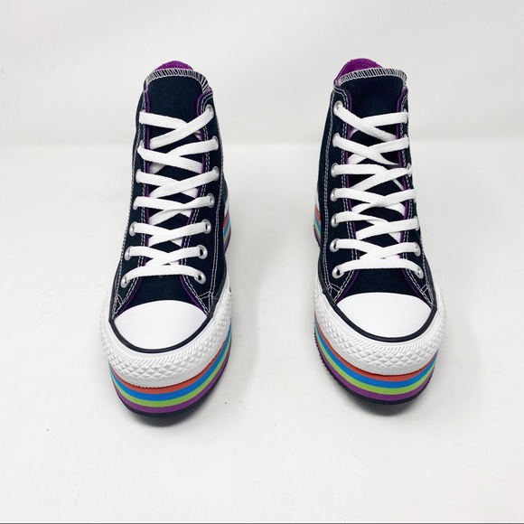 rainbow platform shoes converse